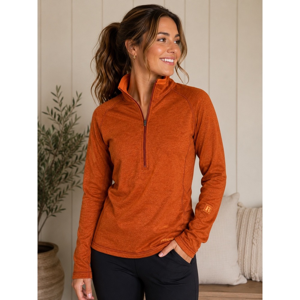 Patagonia R1 Pullover Womens XS Orange Regulator Half Zip Polartec Fleece